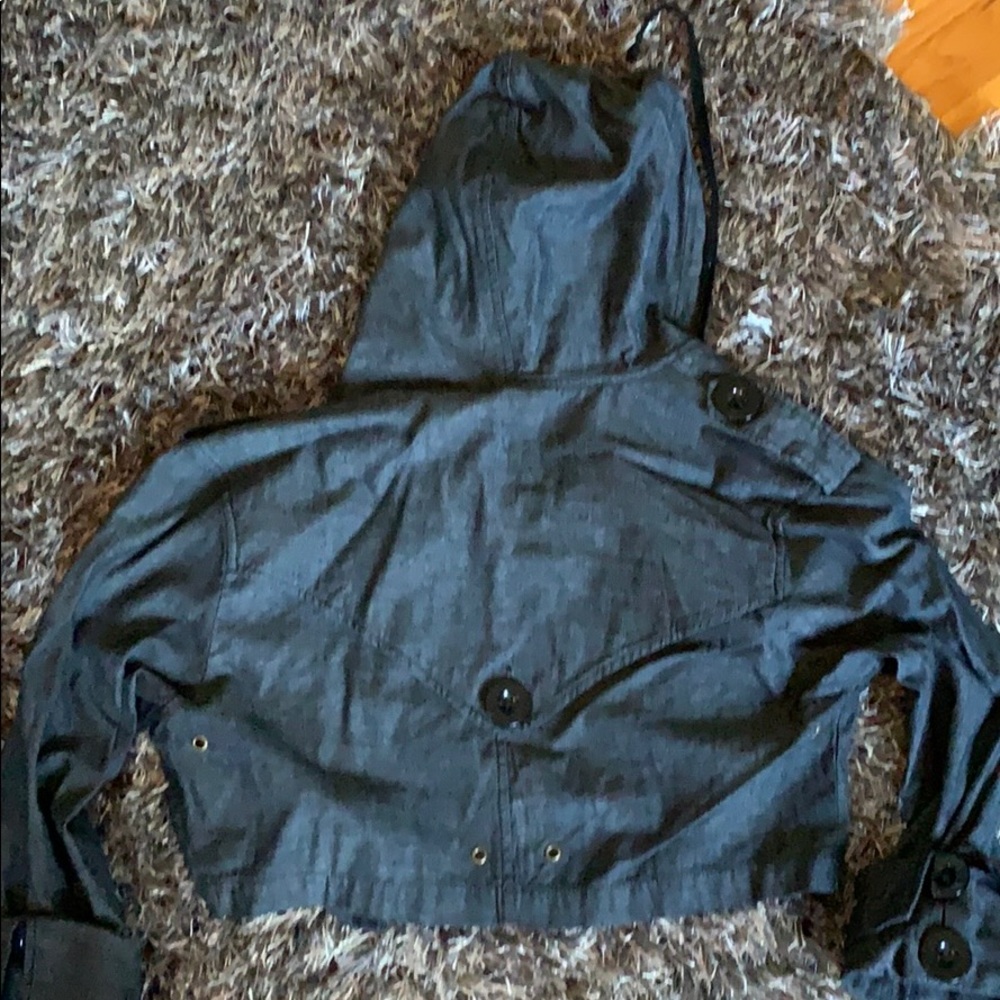 Ya Cropped Black Denim Jacket Size Large 🦋 3/$25 - Picture 6 of 6